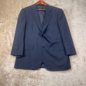 Brooks Brothers Brooksease Mens 48R Wool Pinstripe‎ Suit Jacket Blazer Gray USA